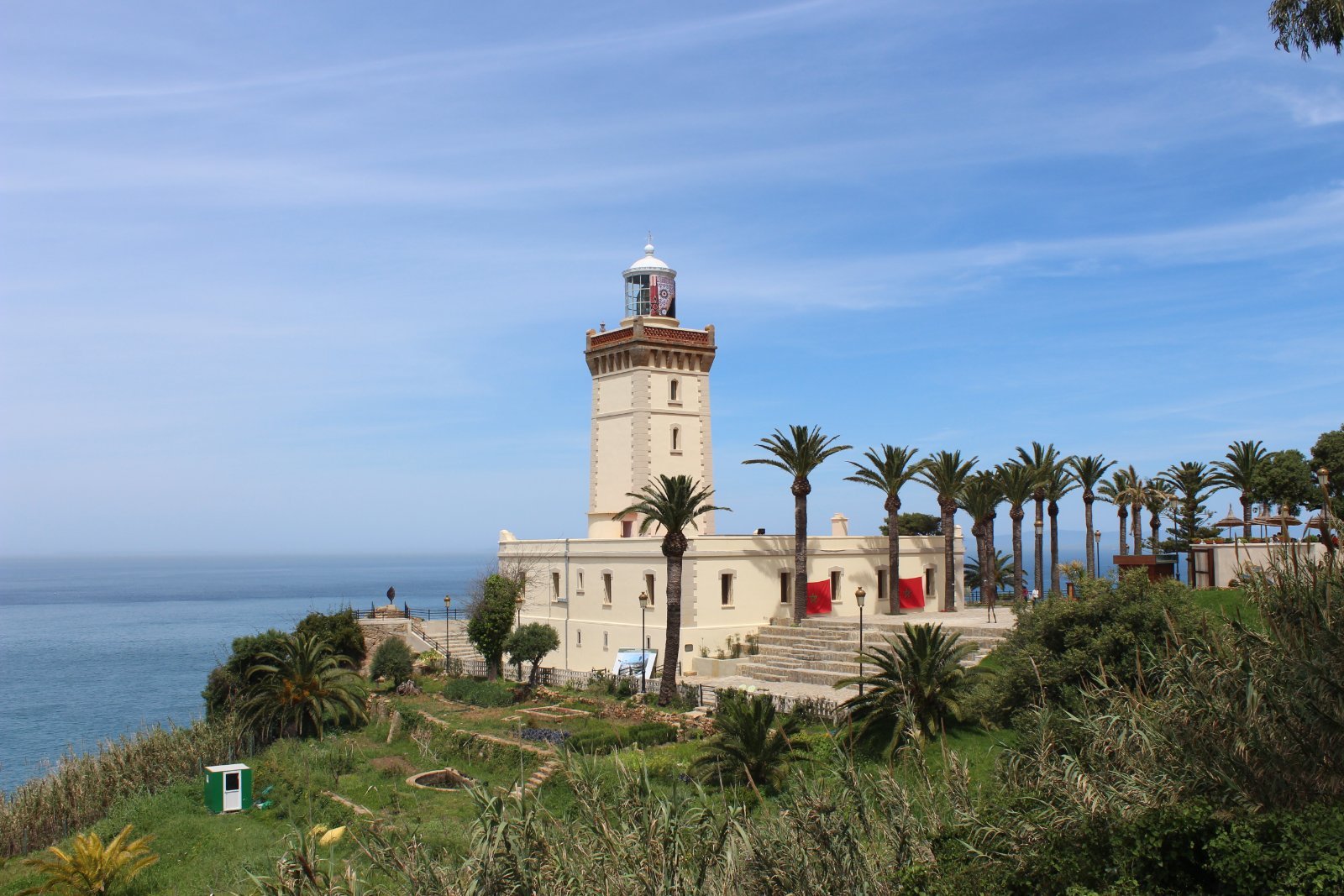 Cap Spartel lighthouse near Tangier, Morocco, overlooking the meeting point of the Atlantic Ocean and the Mediterranean Sea