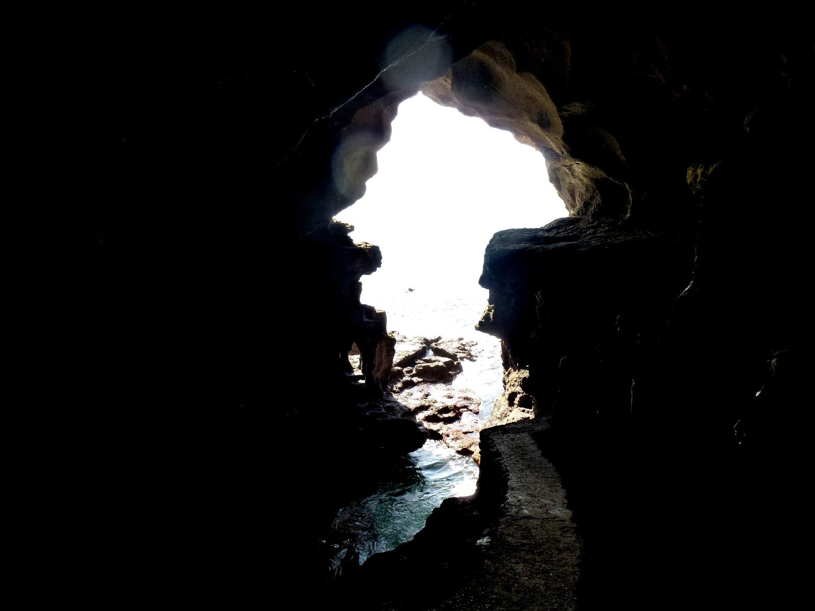 The Africa-shaped opening of the Caves of Hercules near Tangier, Morocco, looking out over the Atlantic Ocean