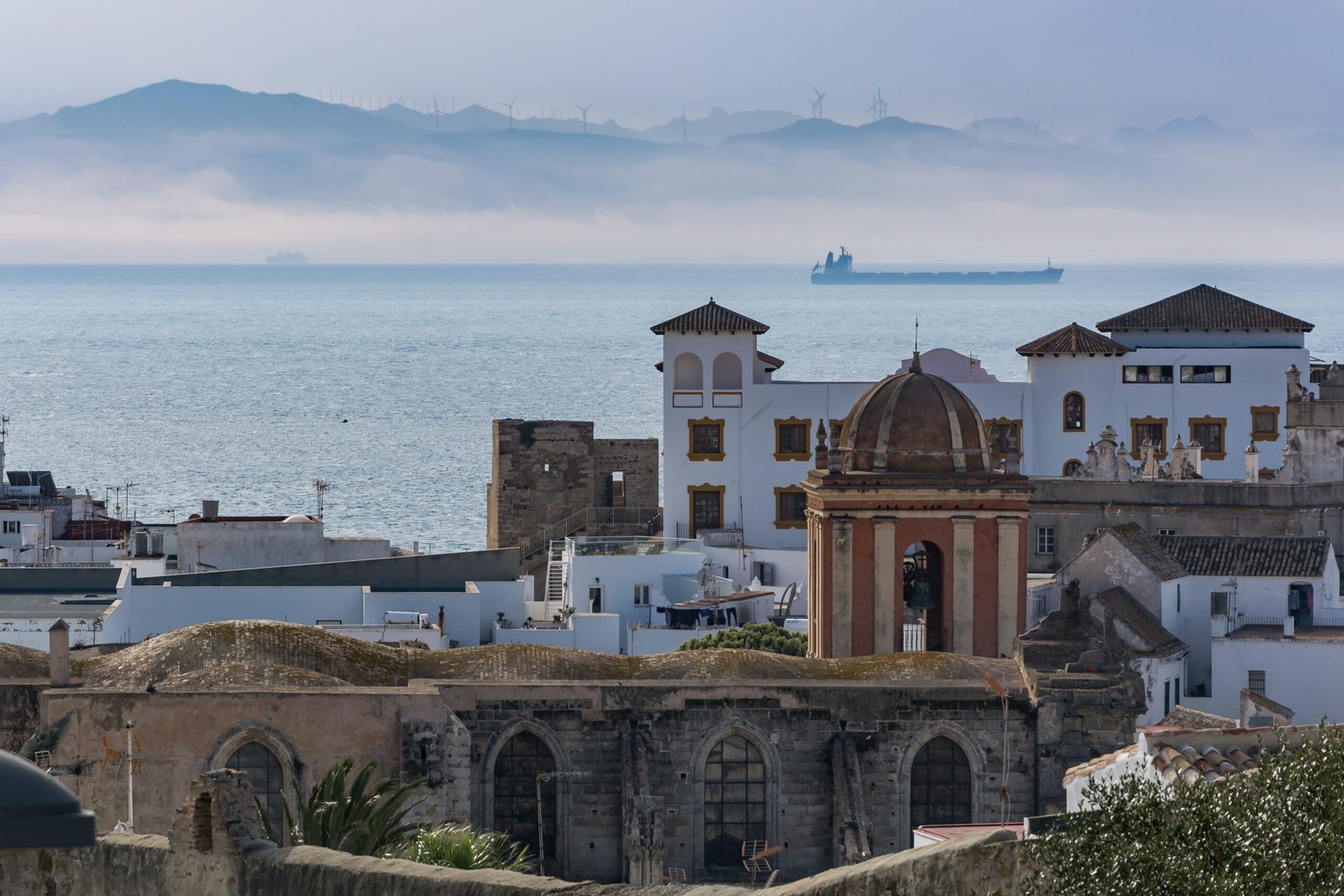 Seville to Tangier Day Trip: Is It Worth It? Tour vs DIY (2026 Guide) View across the Strait of Gibraltar toward Tangier, Morocco, from the Spanish side